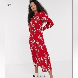 New look petite size 2 red midi dress